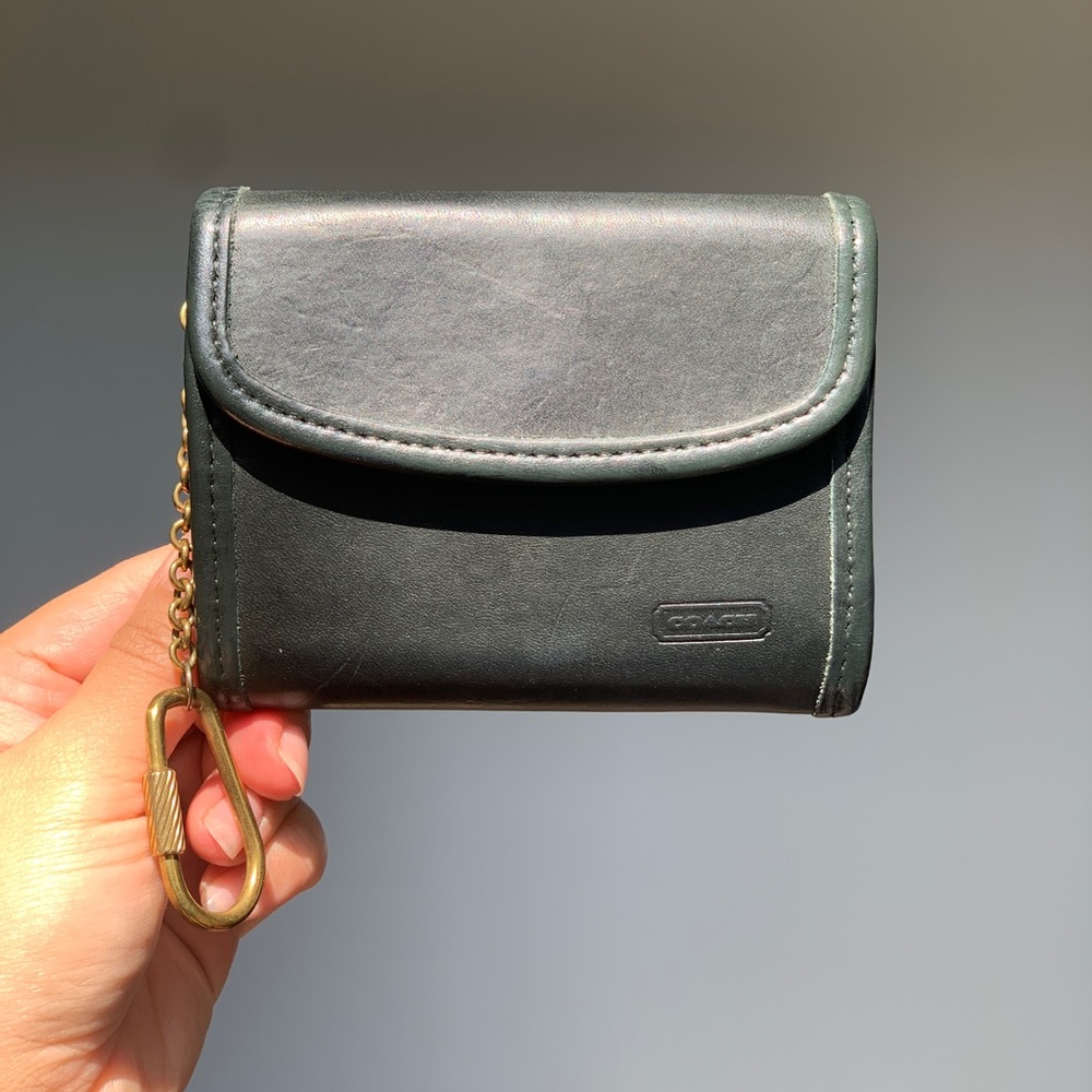 Forest Green Multifunction Purse (7219) Vintage Coach Leather Unisex Wallet